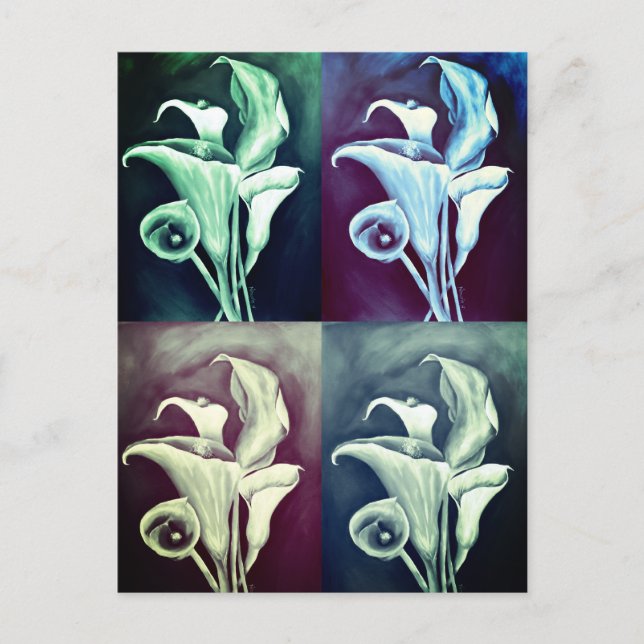 Carte Postale Calla Lilly Moderne Vintage Motif rétro (Devant)