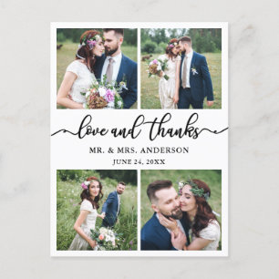 Carte Postale Calligraphie 4 Photo Mariage Photo Merci