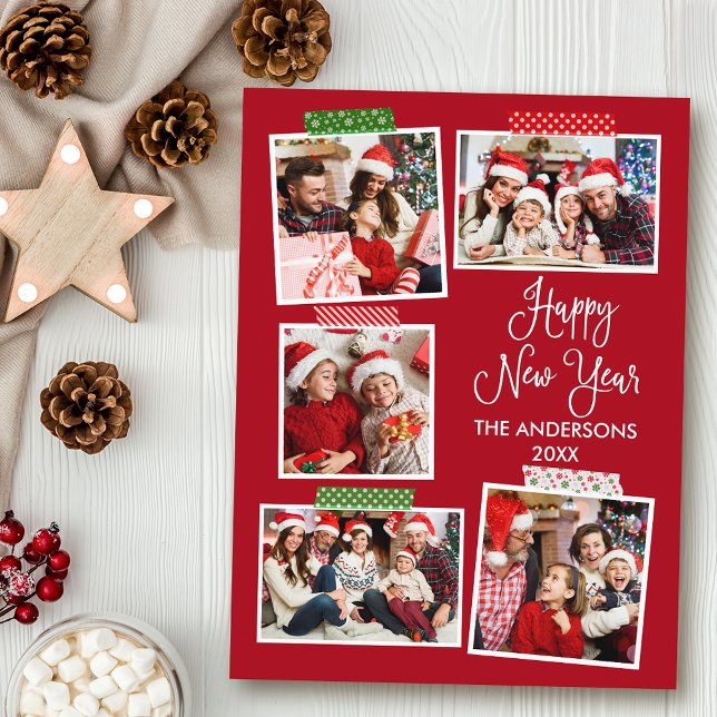 Carte Postale Calligraphie amusante Bande du Nouvel An de l'arti (Customize to change your personalized text size or text style.)