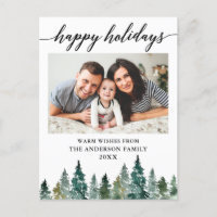 Calligraphie Aquarelle Pine Arbres Photo Vacances