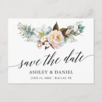 Calligraphie Botanique Floral Enregistrer La Date