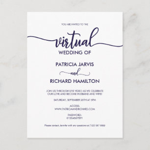 Carte Postale Calligraphie Chic Simple Mariage virtuel