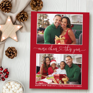 Carte Postale Calligraphie Coeur Plus Cheer Rouge 2 Photo Holida