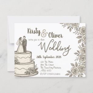 Carte Postale Calligraphie de dentelle rustique