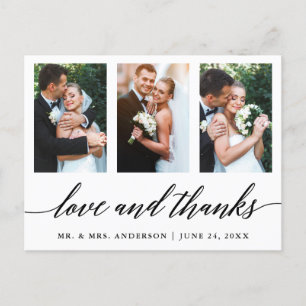 Carte Postale Calligraphie de mariage Amour et Merci 3 Photo