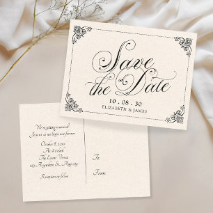 Carte Postale Calligraphie de mariage vintage