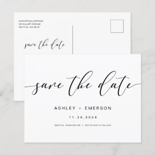 Carte Postale Calligraphie De Script Rustique Moderne Enregistre