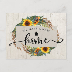 Carte Postale Calligraphie de tournesol rustique Faire-part mobi