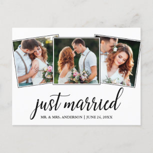 Carte Postale Calligraphie Juste Marié Mariage 3 Photo