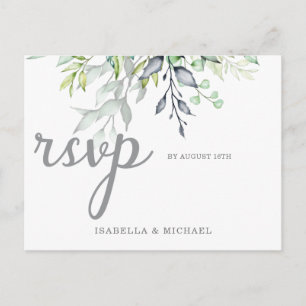Carte Postale Calligraphie Mariage botanique Rsvp
