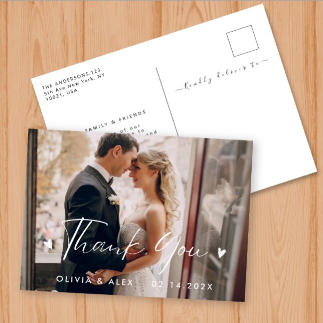 Carte Postale Calligraphie Merci (Créateur téléchargé)