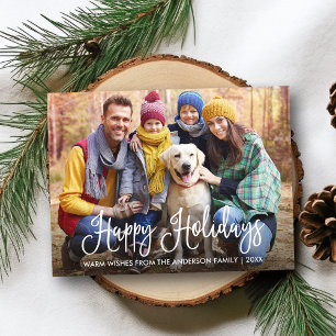 Carte Postale Calligraphie moderne amusante Happy Holidays Photo