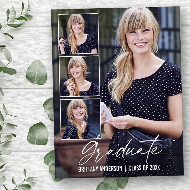 Carte Postale Calligraphie moderne Encre 4 Diplôme photo (Customize to add text to back of card.)