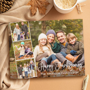 Carte Postale Calligraphie moderne Joyeux Thanksgiving 4 Photo