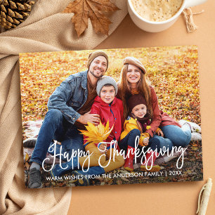 Carte Postale Calligraphie moderne Joyeux Thanksgiving Photo de