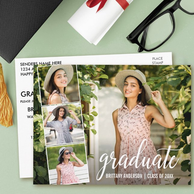 Carte Postale Calligraphie Moderne Script 4 Fête de Remise de Di (Customize with your photos and text.)