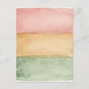 Carte Postale Calques de blocs de couleur pastel à l'aquarelle