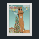 Carte Postale Camapnile de Murano et arbre de verre<br><div class="desc">Vue sur le Camapnile de Murano (Tour de l'Horloge) et un arbre décoratif en verre de Murano</div>