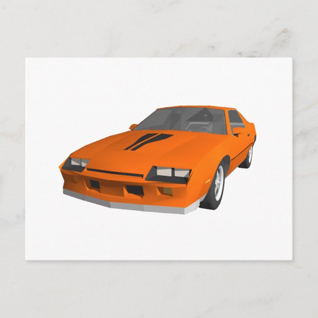 Carte Postale Camaro Sports Voiture des années 80 : 3D Modèle : (Devant)