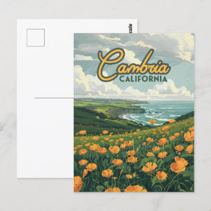Carte Postale Cambria Californie Pies Fleurs Côte Pacifique
