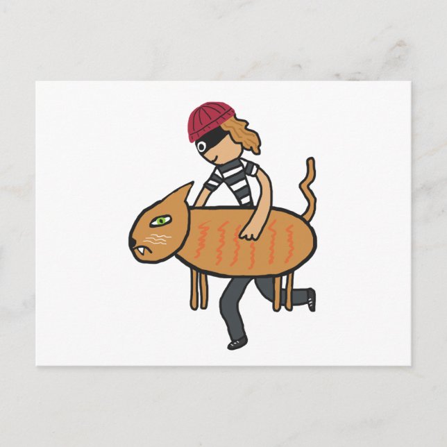 Carte Postale Cambriolage de chat (Devant)