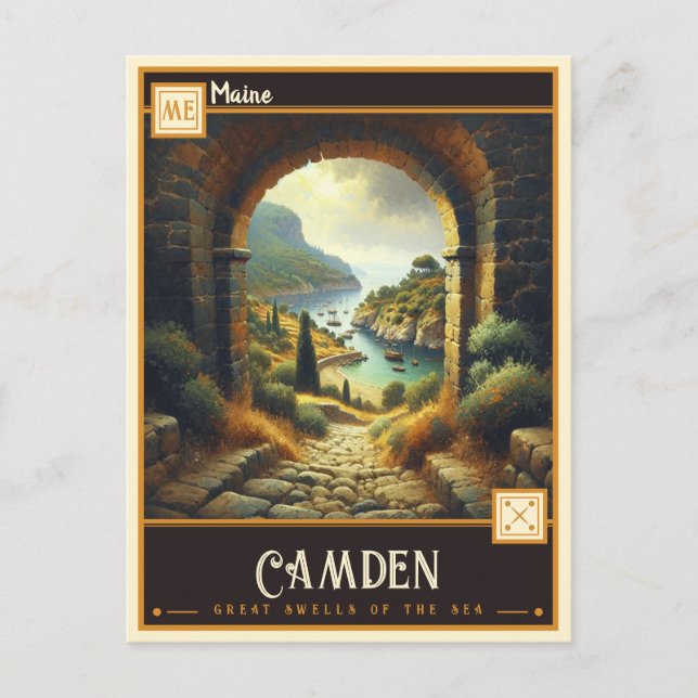 Carte Postale Camden, Maine | VINTAGE (Devant)