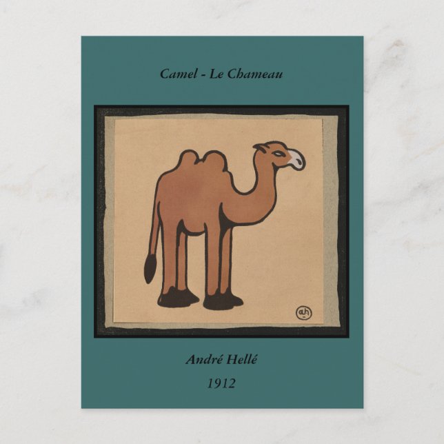 Carte Postale Camel - Colorful Antiquarian Book Illustration (Devant)