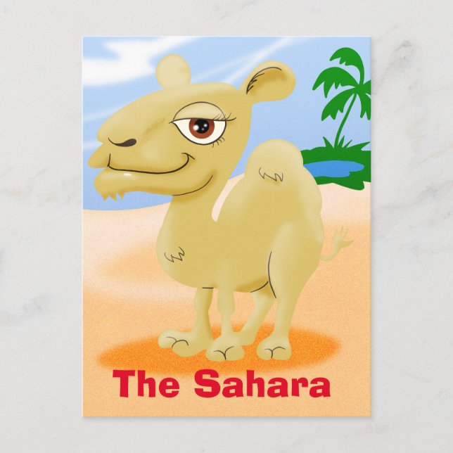 Carte Postale Camel de dessin animé du Sahara (Devant)