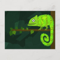 Caméléon vert mignon
