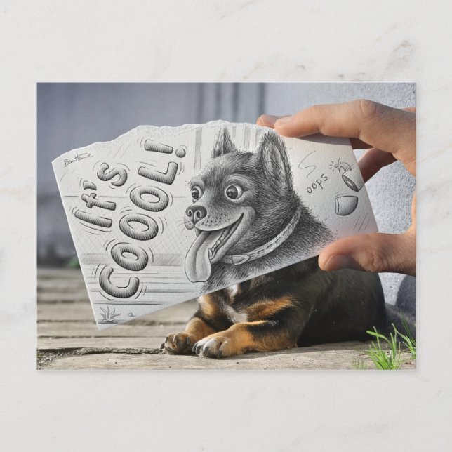 Carte Postale Caméra Crayon Vs - C'est Cool (Devant)