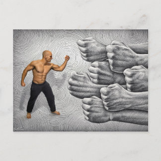 Carte Postale Caméra Crayon Vs - Combat et détermination