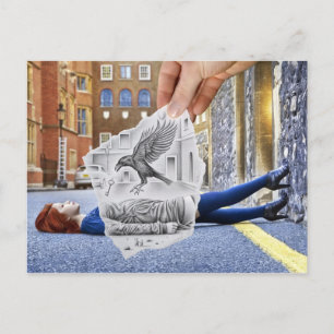 Carte Postale Caméra Crayon Vs - Crow