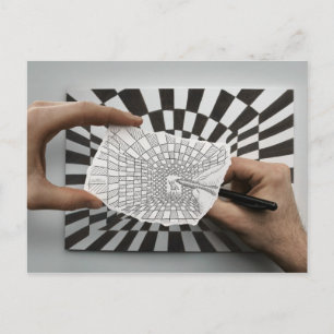 Carte Postale Caméra Crayon Vs - Géométrie