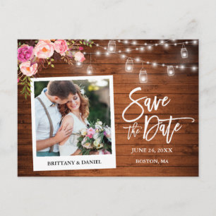 Carte Postale Caméra Instantanée Bois Rose Jarres Florales Enreg