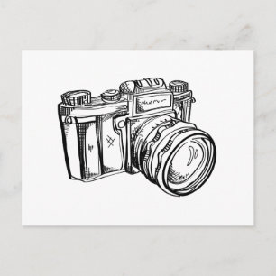 Carte postale Caméra vintage - noir et blanc
