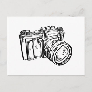Carte postale Caméra vintage - noir et blanc