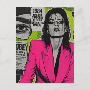 Carte Postale Caméras Espionnes Partout Dystopie 1984 Collage