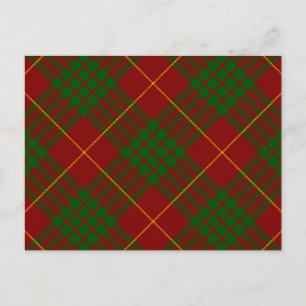 Carte Postale Cameron tartan rouge vert plaid