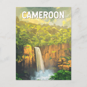 Carte Postale Cameroun Illustration Voyage Art Vintage