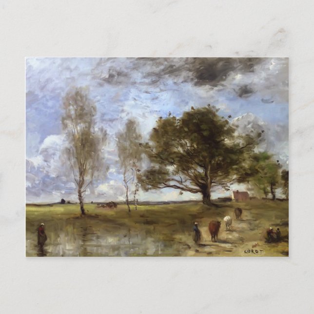 Carte Postale Camille Corot - Le sentier de la vache (Devant)