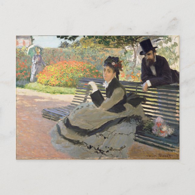 Carte Postale Camille Monet sur un banc  Claude Monet   (Devant)