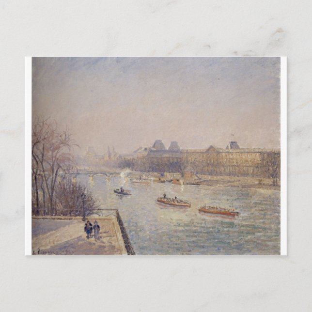 Carte Postale Camille Pissarro - 1901 hiver soleil matin gel (Devant)
