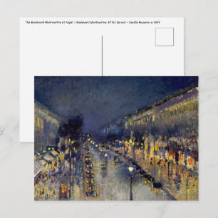 Carte Postale Camille Pissarro - Boulevard Montmartre en nuit