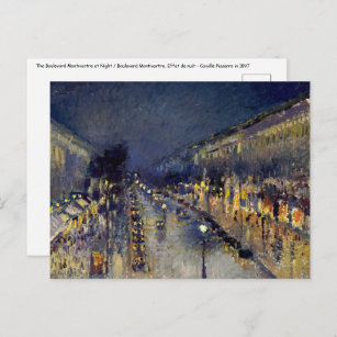Carte Postale Camille Pissarro - Boulevard Montmartre en nuit