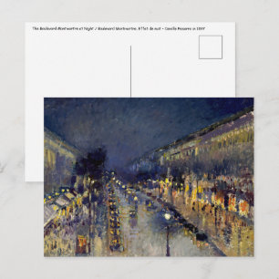 Carte Postale Camille Pissarro - Boulevard Montmartre la nuit