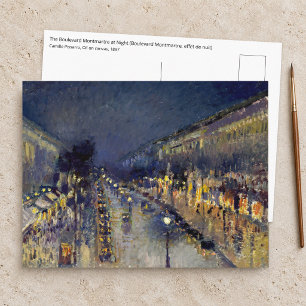 Carte Postale Camille Pissarro - Boulevard Montmartre la nuit