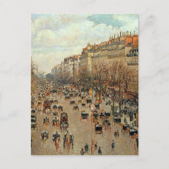 Carte Postale Camille Pissarro Boulevard Montmartre Peinture (Devant)