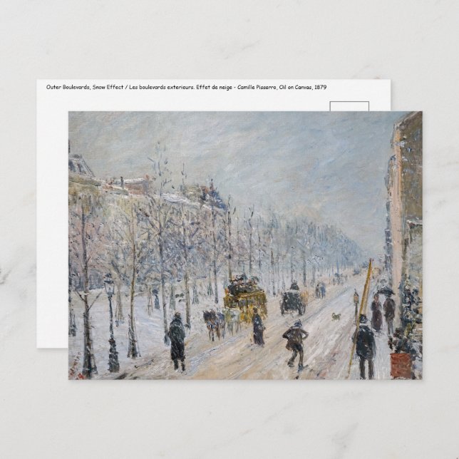 Carte Postale Camille Pissarro - Boulevards extérieurs, Effet Ne (Devant / Derrière)