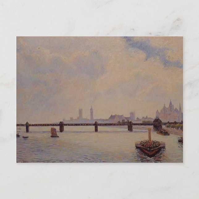 Carte Postale Camille Pissarro - Charing Cross Bridge, Londres (Devant)