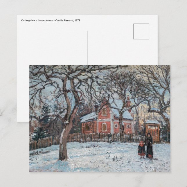 Carte Postale Camille Pissarro - Châtaigniers à Louvecienne (Devant / Derrière)